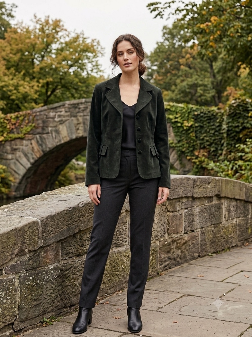 Tradition Army Green Velvet Blazer Poshmark Academic 12 VTG